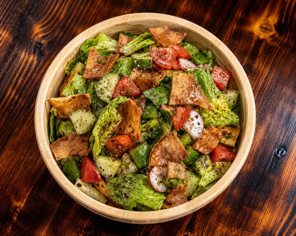 Mediterranean plates with hummus, salad, falafel, and grilled halloumi at Mediterra Houston